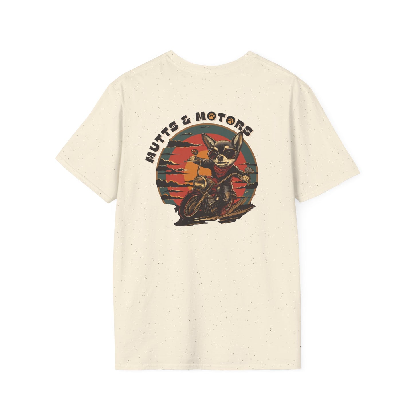 Mutts & Motors Chihuahua Riding a Motorcycle T-shirt | Retro Bike Graphic Gift Tee | Biker | Doggy | Dog| Classic | Motorbike