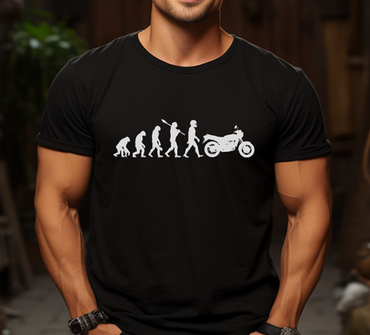 Motorcycle Evolution T-shirt | Graphic Gift Tee | Birthday | Classic Bike | RD | Dad | Shirt | Motorbike | 1980s