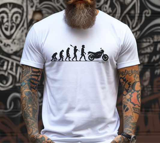 Motorcycle Evolution T-shirt | Graphic Gift Tee | Birthday | Classic Bike | RD | Dad | Shirt | Motorbike | 1980s