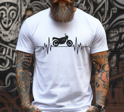 Motorcycle Heartbeat T-shirt  | Graphic Gift Tee | Birthday | Classic Motorcycle | RD Bike | Shirt | Motorbike | 2 Stroke Lover