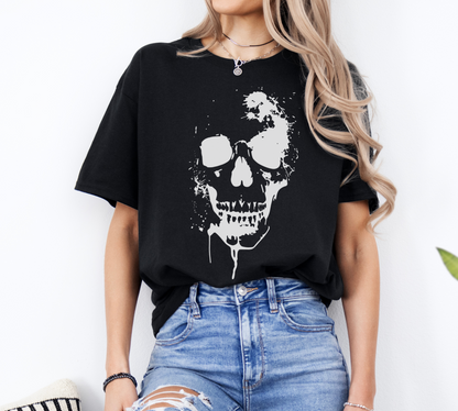 Painted Skull T-shirt | Retro Bike Graphic Gift Tee | Biker | Classic Car | Motorbike | Rock | Gothic | Horrir