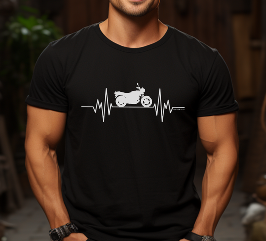 Motorcycle Heartbeat T-shirt  | Graphic Gift Tee | Birthday | Classic Motorcycle | CBX Bike | Shirt | Motorbike