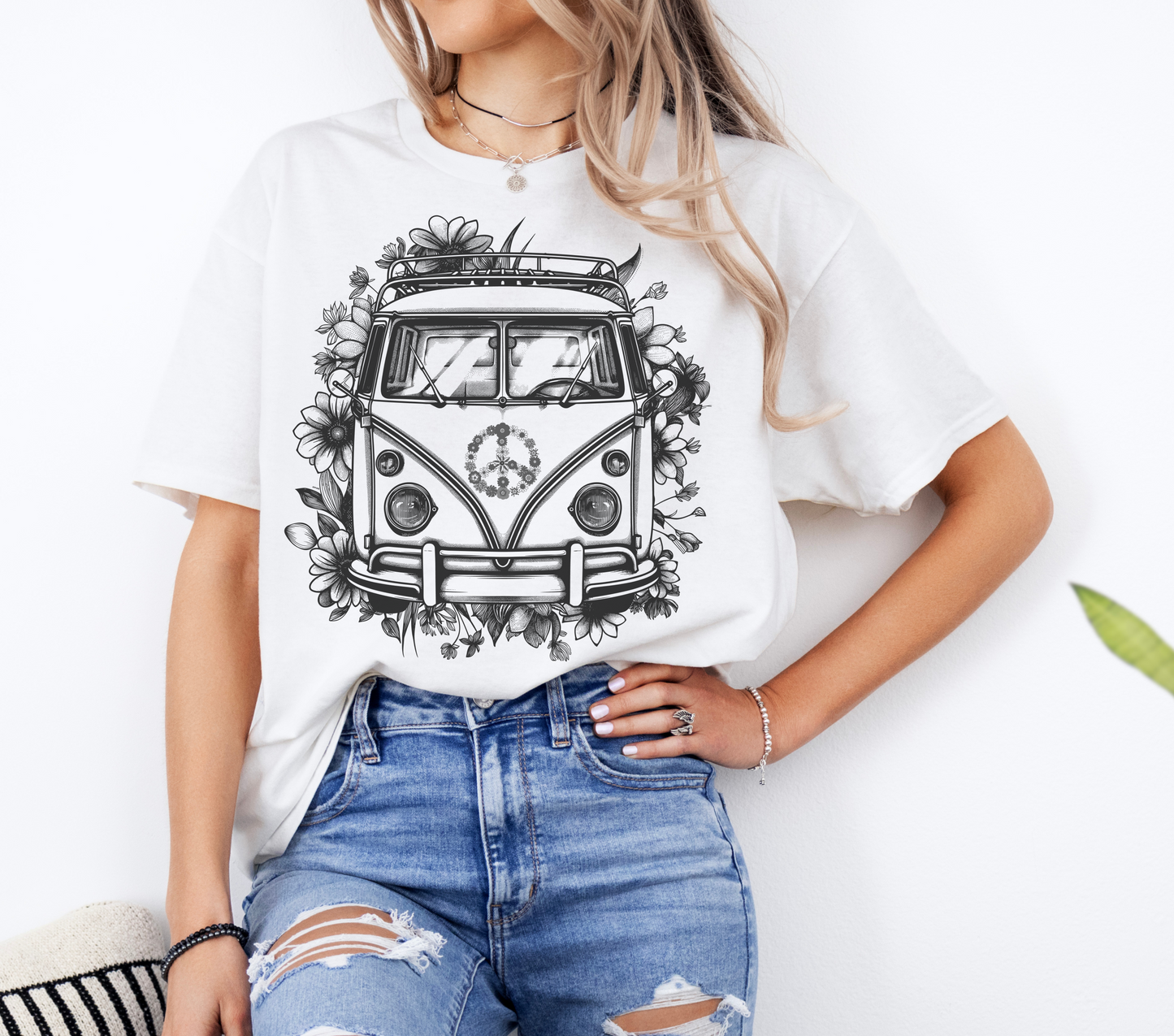 Campervan T-shirt | Graphic Gift Tee | Birthday | Flower | Camper | Shirt | Hippy | Flower |